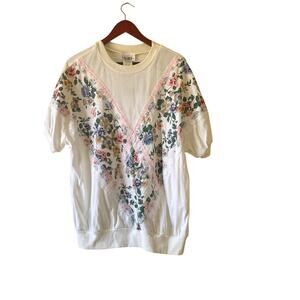 Vintage NWT women’s patchwork cottagecore short sleeve top size 20